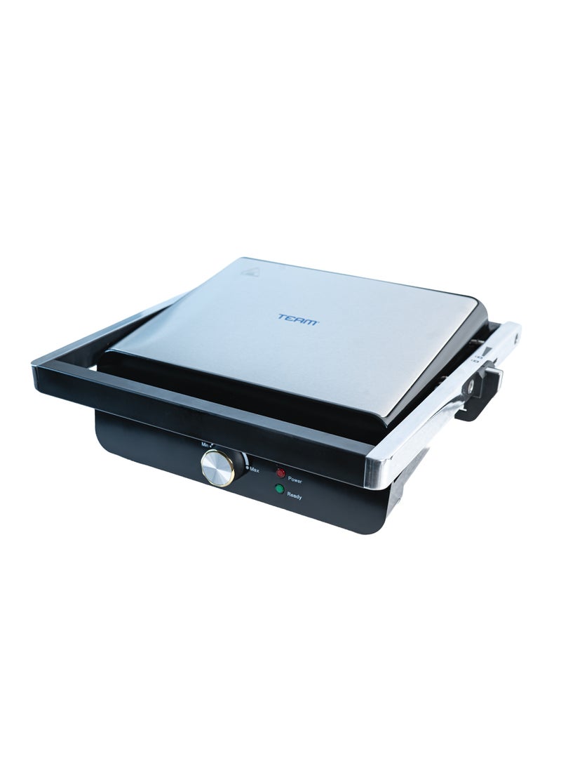 تيم TEAM Contact Grill – Electric Grill for Sandwiches, Panini, Meat & Vegetables | Non-Stick Plates, Adjustable Temperature, 2200W Power, Compact Design - Image 1